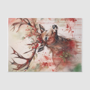 Weihnachts-Rentier-Dekoupage Seidenpapier