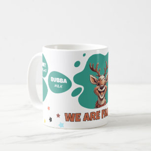Weihnachts-Rentier-Familien-Trinknamen-Geschenk Kaffeetasse