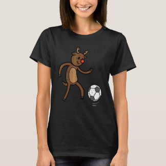 Weihnachts-Rentier-Fußball Xmas Männer Jungen K T-Shirt
