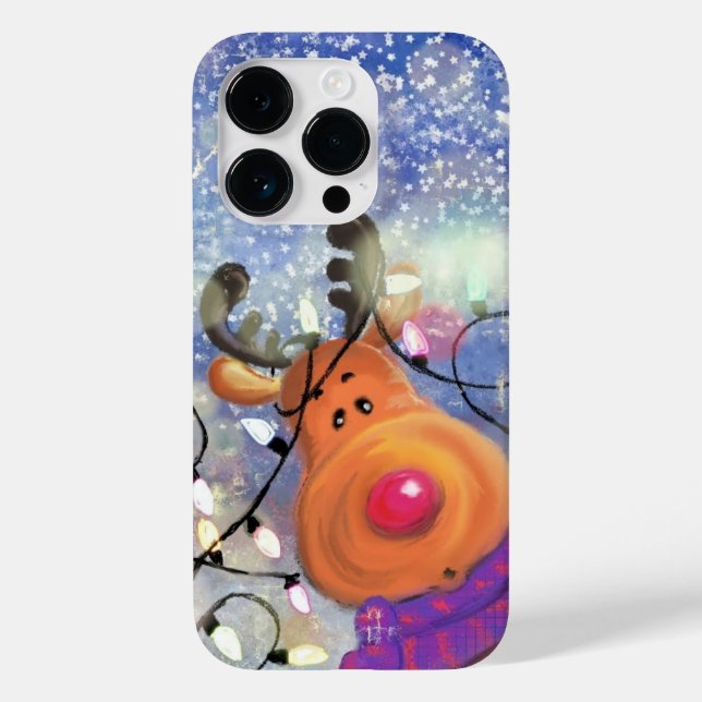 Weihnachts-Rentier-Geschenk iPhone Case (Rückseite)