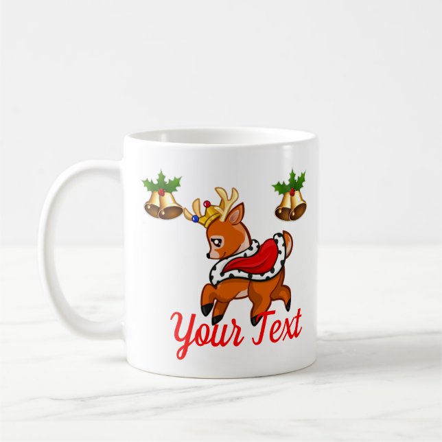 Weihnachts-Rentier, Glocken & Ivy Kaffeetasse (Links)