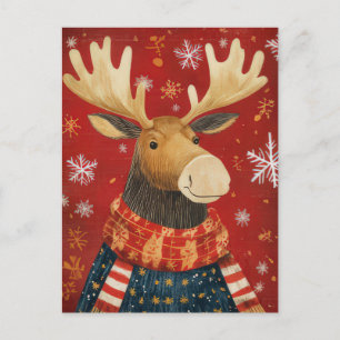 Weihnachts-Rentier-Grußkarte Postkarte