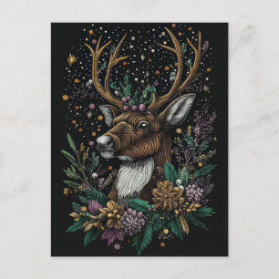 Weihnachts-Rentier-Grußkarte Postkarte