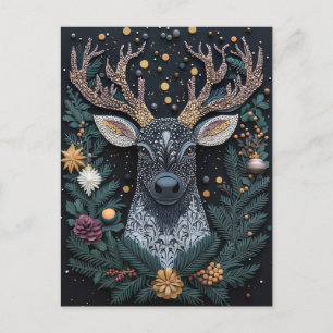 Weihnachts-Rentier-Grußkarte Postkarte
