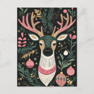 Weihnachts-Rentier-Grußkarte Postkarte