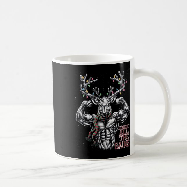 Weihnachts-Rentier-Gym-Workout-Jingle Kaffeetasse (Rechts)
