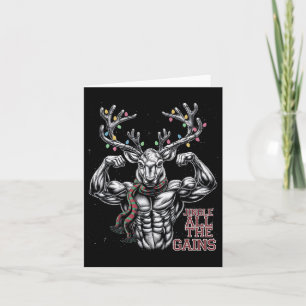 Weihnachts-Rentier-Gym-Workout-Jingle Karte