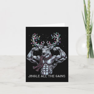 Weihnachts-Rentier-Gym-Workout-Jingle Karte