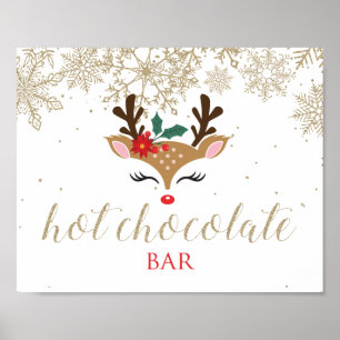 Weihnachts-Rentier-Hot-Chocolate-Bar Gold Poster