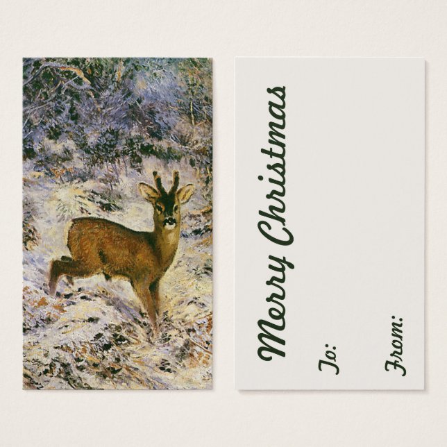 Weihnachts-Rentier im Winter-Forst Schnee (Vorne & Hinten)