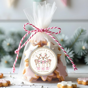Weihnachts-Rentier Jingle & Mingle Personalisiert Runder Aufkleber