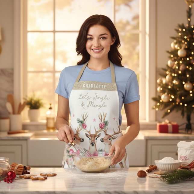 Weihnachts-Rentier Jingle & Mingle Personalisiert Schürze (Von Creator hochgeladen)