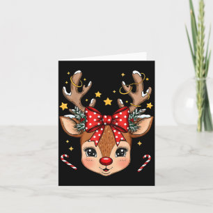 Weihnachts-Rentier-Junge-Mädchen-Kind-Feiertags-Hi Karte