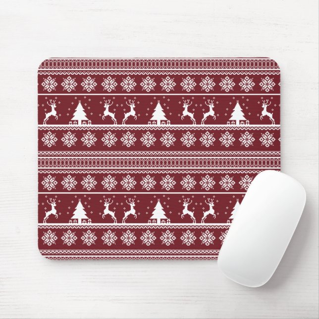  Weihnachts-Rentier-Pullovermuster Mousepad (Mit Mouse)