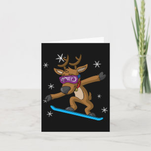 Weihnachts-Rentier Snowboarder Snowboarder Snowbo Karte