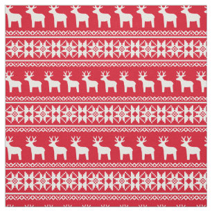 Weihnachts-Rentier-Snowflake-Muster Vintag Red Stoff