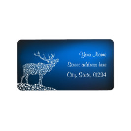 Weihnachts-Rentier & Sterne Adressaufkleber