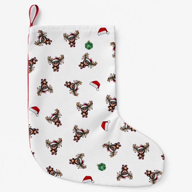 Weihnachts-Rentier-Strumpf Kleiner Weihnachtsstrumpf (Vorderseite)