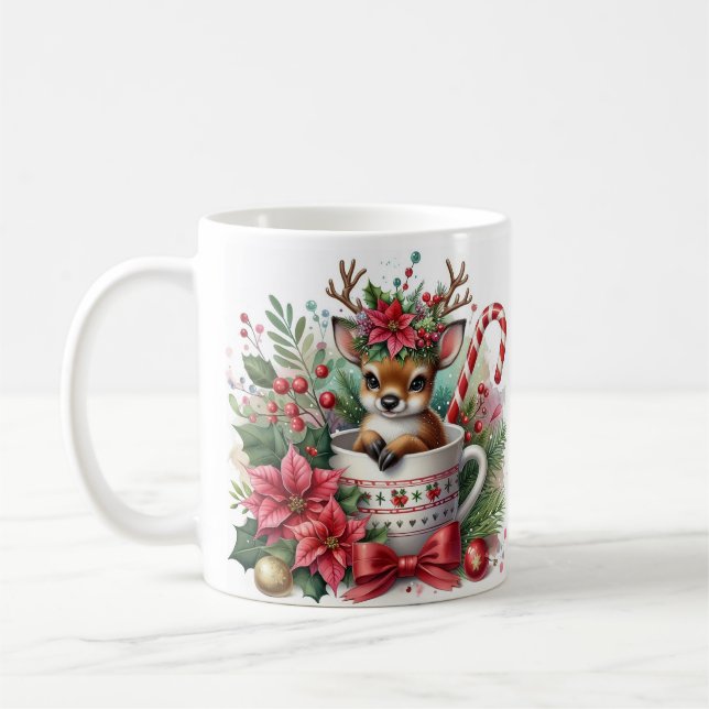 Weihnachts-Rentier-Tasse Kaffeetasse (Links)