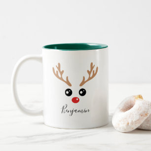 Weihnachts-Rentier-Tasse Zweifarbige Tasse