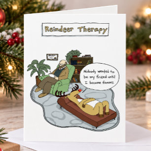 Weihnachts-Rentier-Therapie Lustige Feiertags-Ca Feiertagskarte