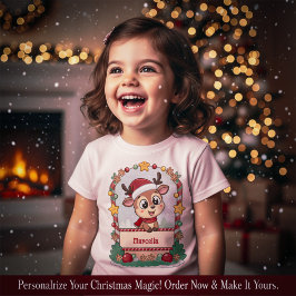 Weihnachts-Rentier-Toddlershirt mit individuellem