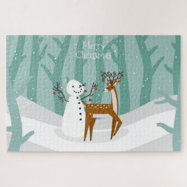 Weihnachts-Rentier und Snowman Puzzle