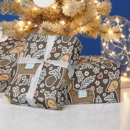 Weihnachts-Rentier-Urlaubsmuster Geschenkpapier