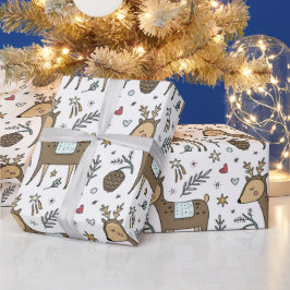 Weihnachts-Rentier-Urlaubsmuster Geschenkpapier