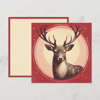 Weihnachts-Rentier Zeitgenössische Boho Illustrati Feiertagskarte