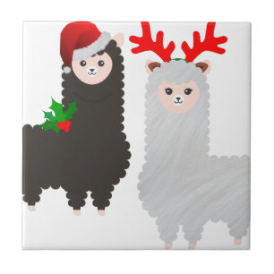 weihnachts-rentiere alpakas fliese