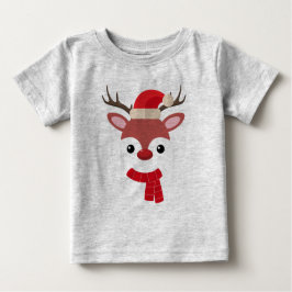 Weihnachts-Rentiergesicht Baby T-shirt