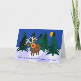 Weihnachts-Rentierkarte zum Anpassen Feiertagskarte