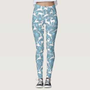 Weihnachts-Rentiermuster, weiß 02 Gray BG Leggings