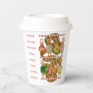 Weihnachts-Rentierpapier-Cups Pappbecher