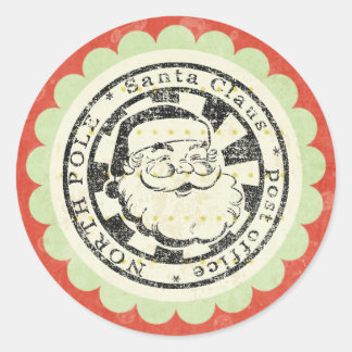 Weihnachts-Retro-Aufkleber Runder Aufkleber