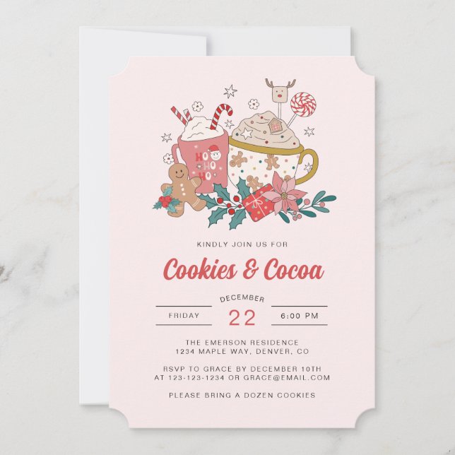 Weihnachts-Retro-Einladung Einladung (Vorderseite)