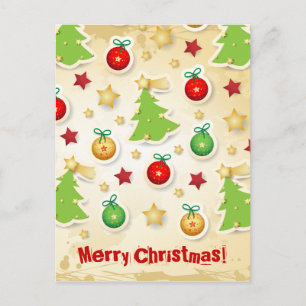 Weihnachts-Retro-Muster, Postkarte