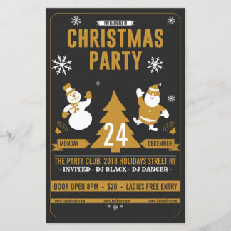 Weihnachts Retro Party Flyer