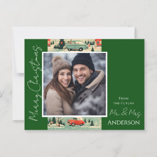 Weihnachts Retro Save the Date Postkarte