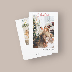 Weihnachts Retro Script Foto Weihnachtskarte Feiertagskarte