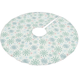 Weihnachts Retro Snowflakes Muster Creme oder Cust Polyester Weihnachtsbaumdecke