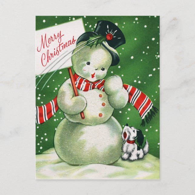 Weihnachts Retro Snowman Weihnachten Weihnachten P (Vorderseite)