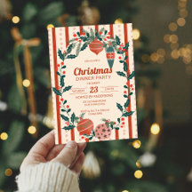 Weihnachts-Retro-Streifen Grandmilenial-Dinnerpart