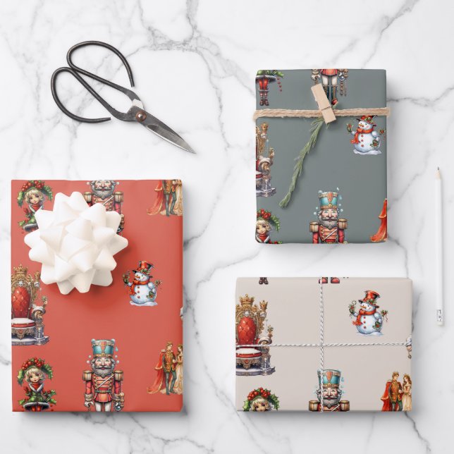 Weihnachts Retro Vinyl Fairycore Geschenkpapier Set (Vorderseite)