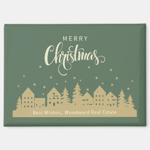 Weihnachts-Retrohäuser Real Anwesen Personalisie Magnet