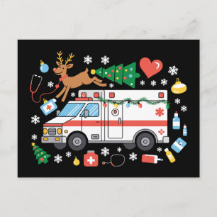 Weihnachts-Rettungswagen EMT-Rentier Stethoskop Xm Feiertagspostkarte