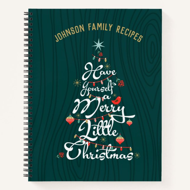 Weihnachts Rezept Buch Organizer Journal Xmas Tree (Vorderseite)