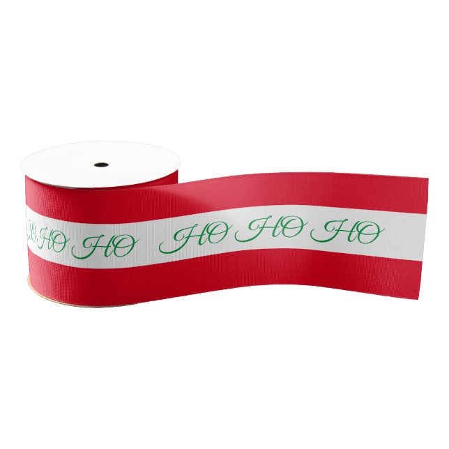 Weihnachts-Ribbon & Ho Ho Ho Stripe Rote/Grüne Süß Ripsband (Spule)