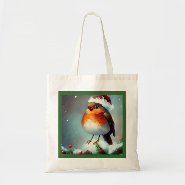 Weihnachts-Robin 1 Tragetasche (Vorne)